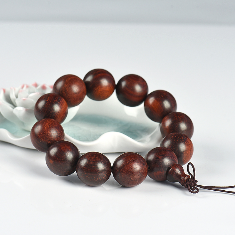 印度天然带星小叶紫檀手串-红掌柜