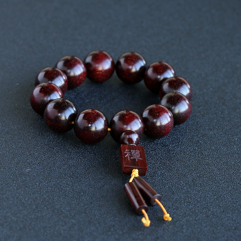 满金星小叶紫檀单圈圆珠手串 - 红掌柜