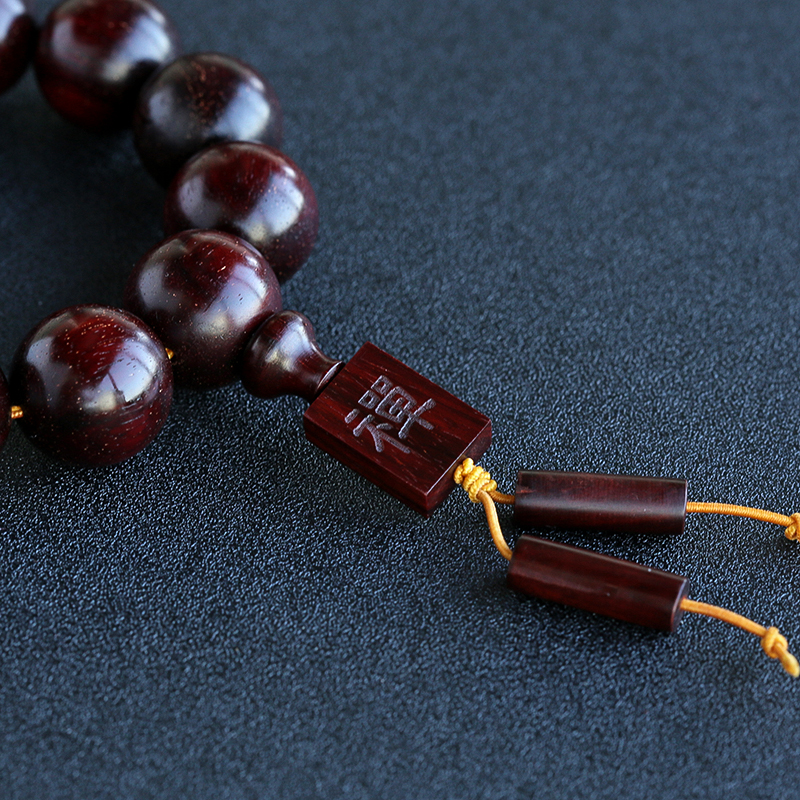 金星小叶紫檀单圈圆珠手串 - 红掌柜