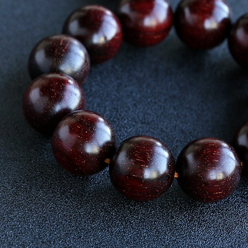 小叶紫檀单圈圆珠手串 - 红掌柜