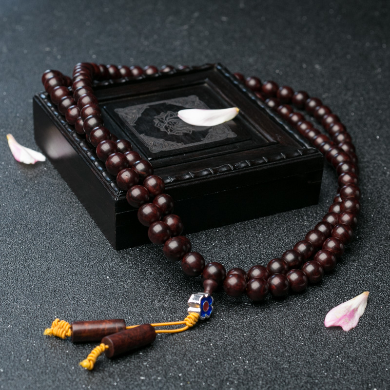 天然小叶紫檀108佛珠-红掌柜