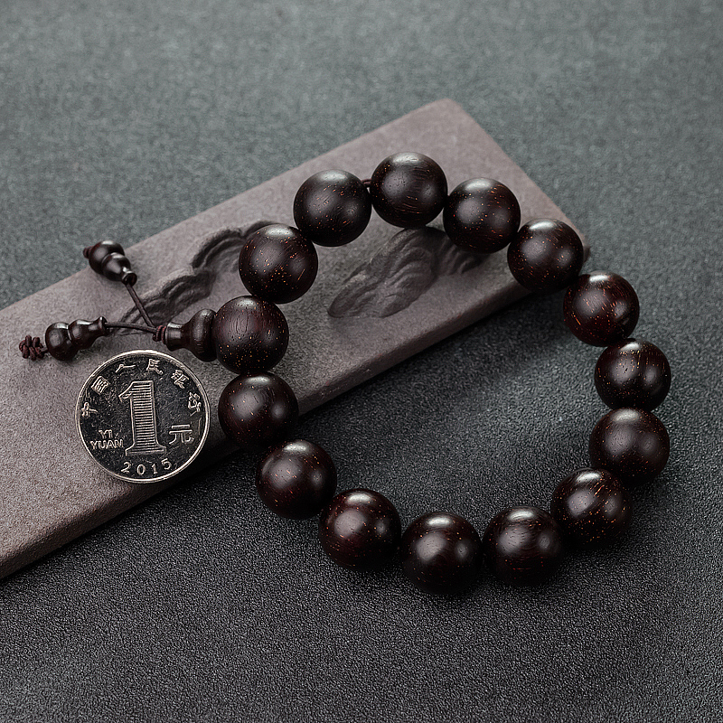 天然小叶紫檀单圈手串 - 红掌柜