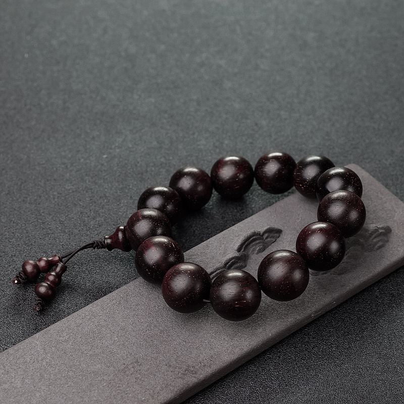 印度满金星小叶紫檀单圈手串 - 红掌柜