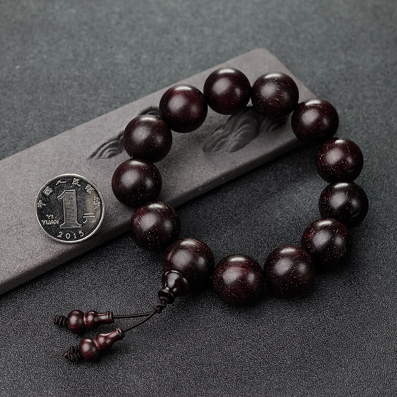 天然小叶紫檀单圈手串 - 红掌柜