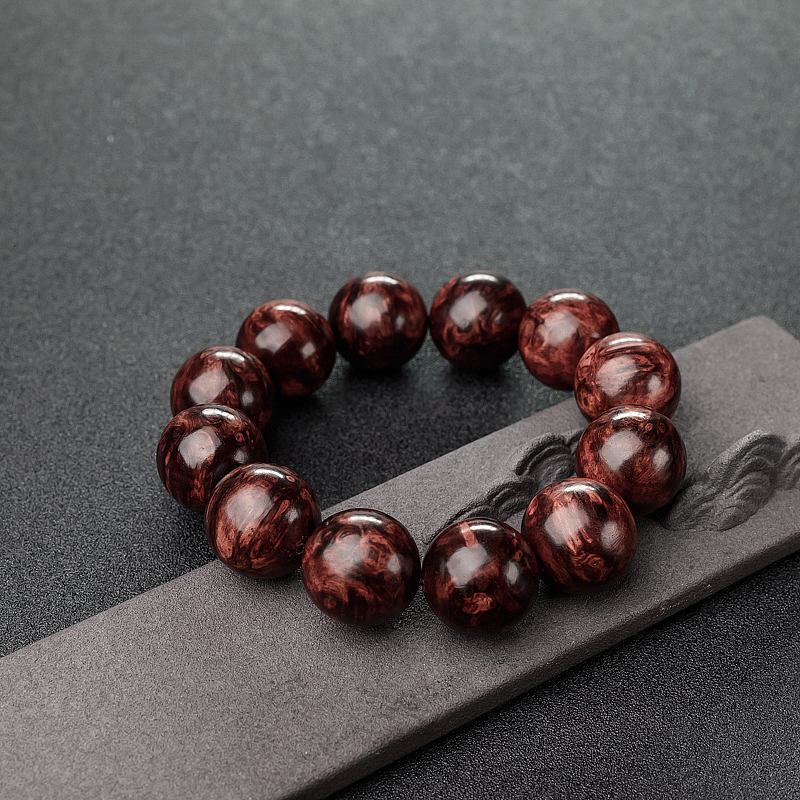 满瘤疤小叶紫檀佛珠-红掌柜