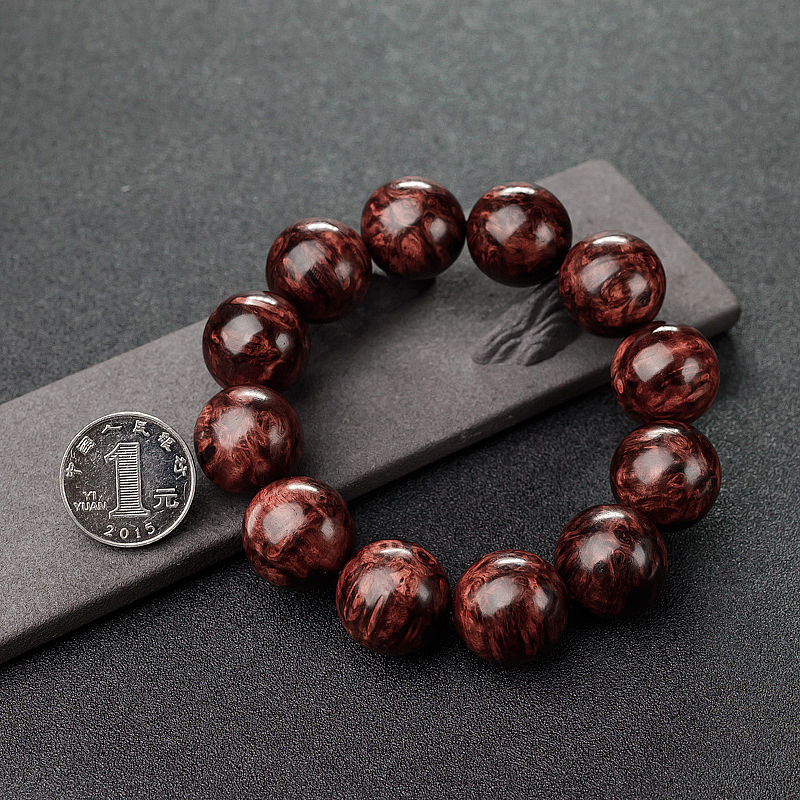 小叶紫檀单圈手串-红掌柜