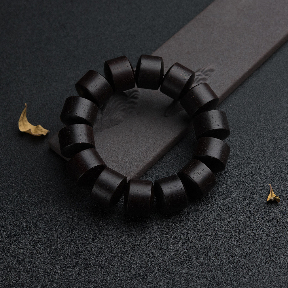 天然半星小叶紫檀桶珠手串-红掌柜