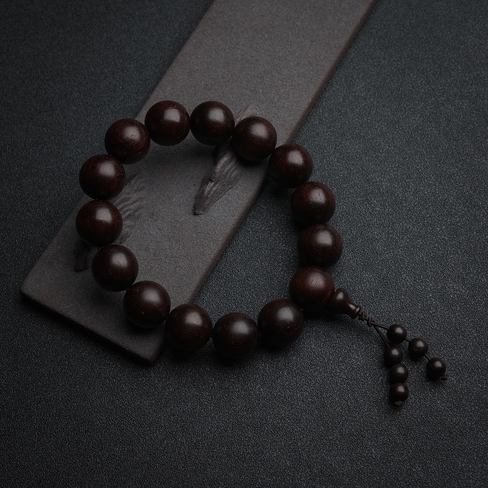 印度天然半星小叶紫檀手串-红掌柜