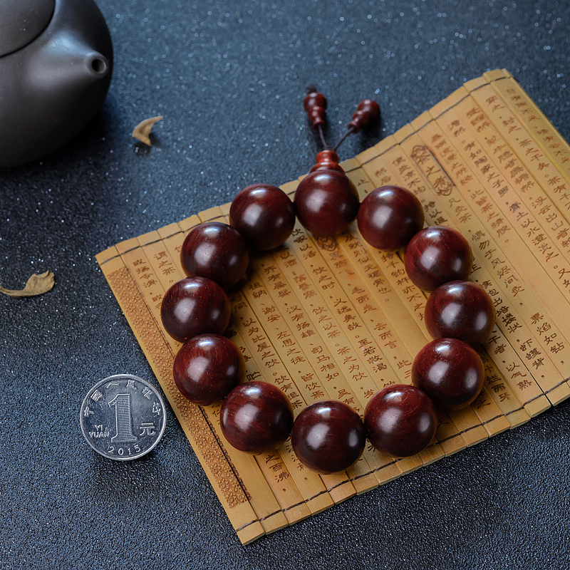 小叶紫檀单圈手串-红掌柜