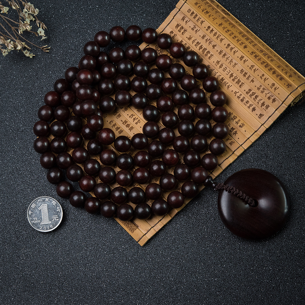 印度小叶紫檀佛珠-红掌柜