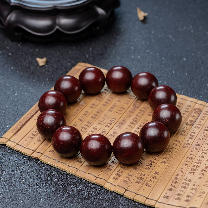 21mm满星小叶紫檀单圈手串-红掌柜