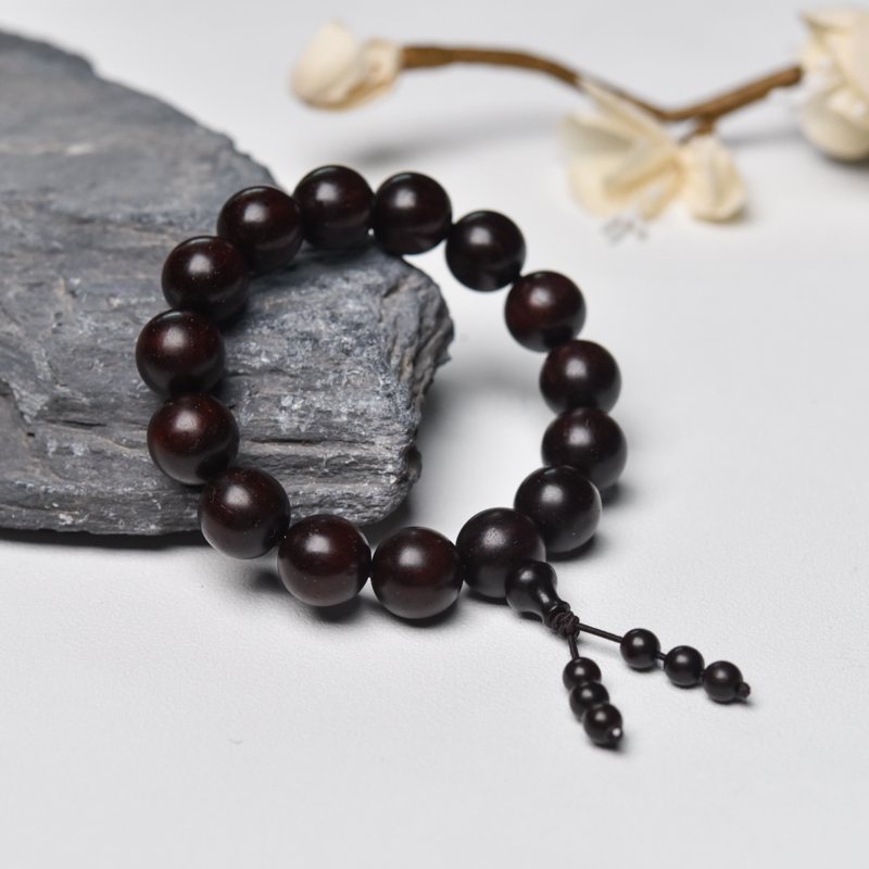 15mm印度小叶紫檀单圈手串-红掌柜