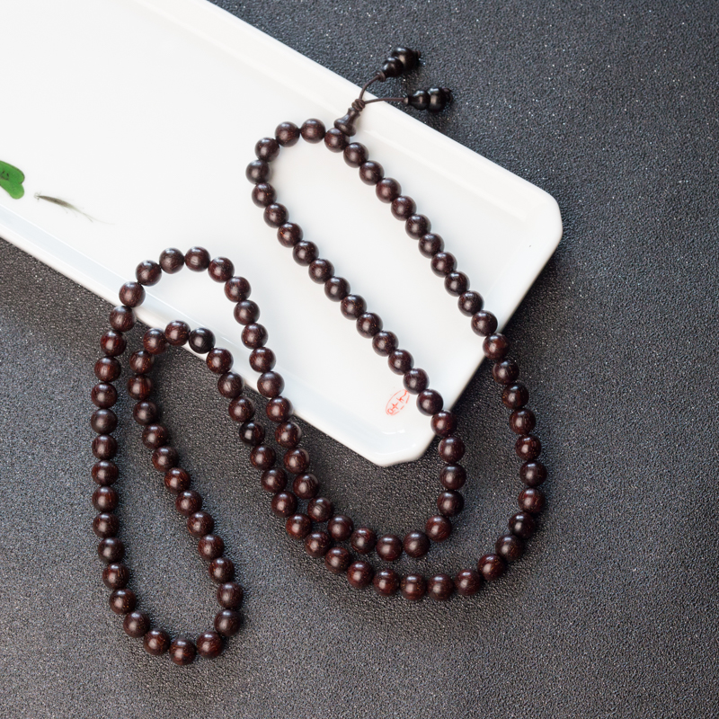 8mm满星小叶紫檀佛珠-红掌柜