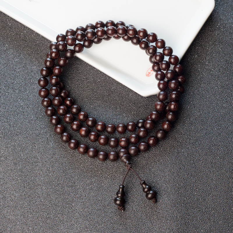 小叶紫檀108佛珠-红掌柜