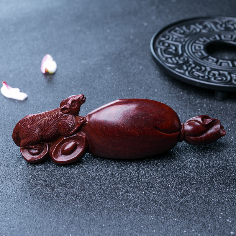 小叶紫檀摆件-红掌柜