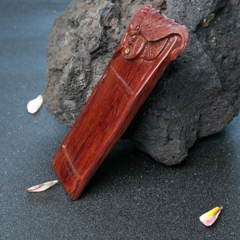 小叶紫檀福在眼前香插摆件-红掌柜