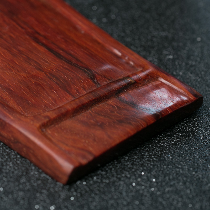 天然鸡血红小叶紫檀福在眼前香插摆件-红掌柜