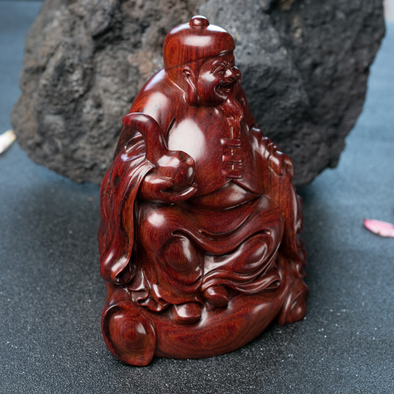 小叶紫檀地主摆件-红掌柜