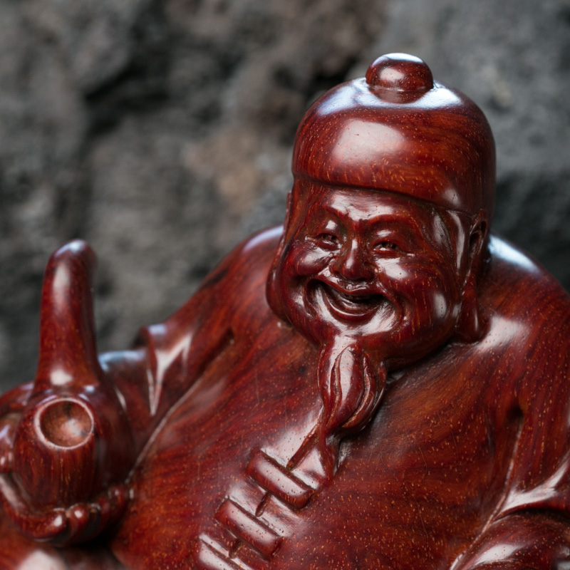 印度小叶紫檀地主摆件-红掌柜