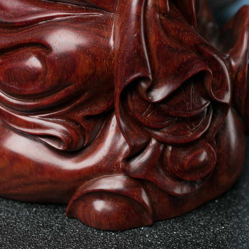 印度天然小叶紫檀地主摆件-红掌柜