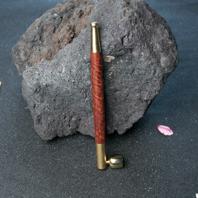 鸡血红小叶紫檀烟斗-红掌柜