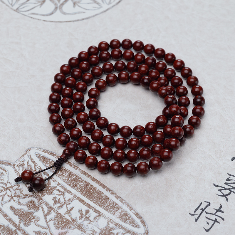 印度天然满星小叶紫檀108佛珠-红掌柜