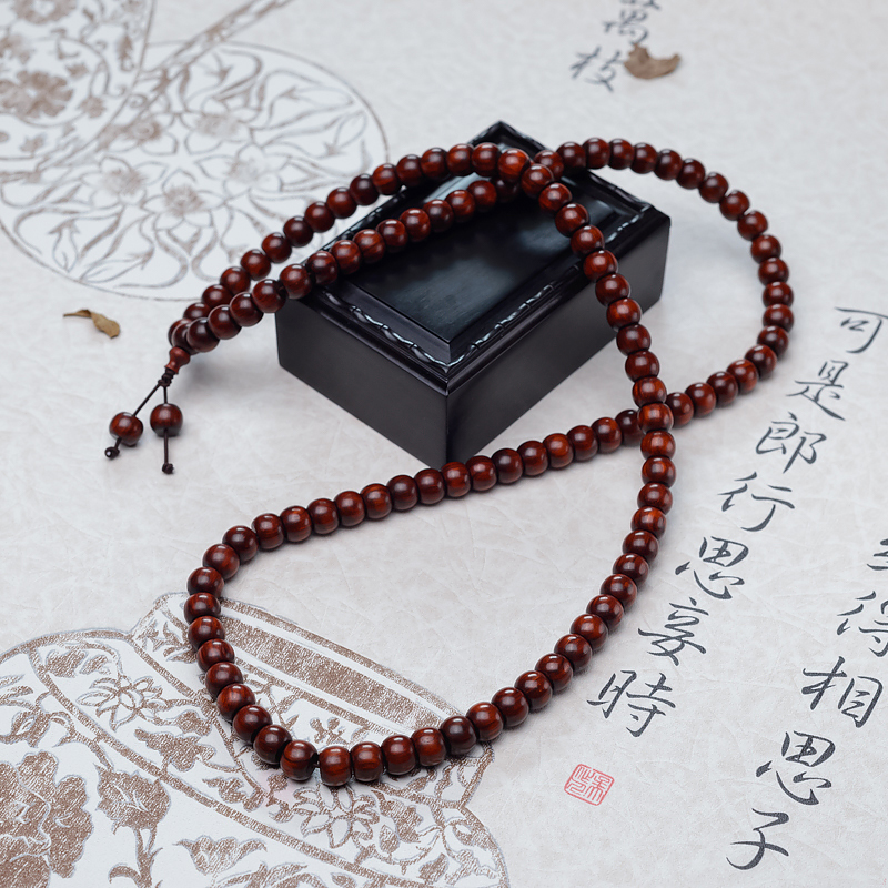 印度半星小叶紫檀苹果珠108佛珠-红掌柜