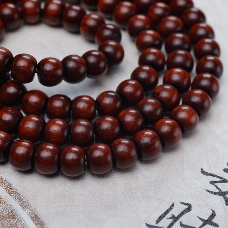 印度天然半星小叶紫檀苹果珠佛珠-红掌柜