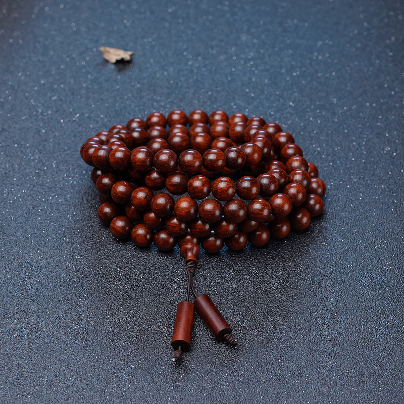 鸡血红小叶紫檀108佛珠-红掌柜