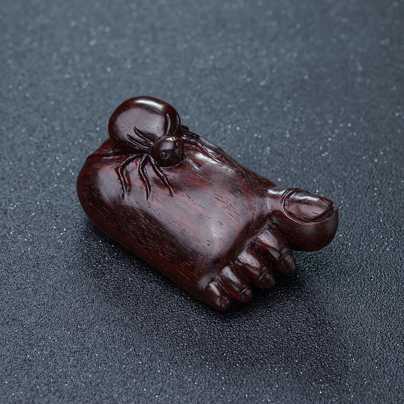 小叶紫檀知足常乐摆件-红掌柜