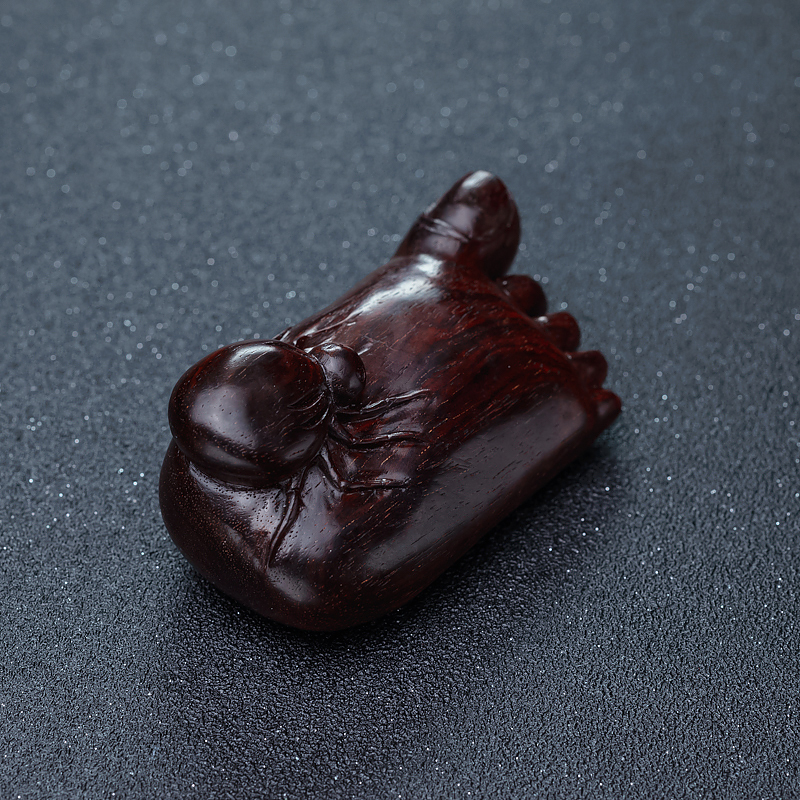 天然印度小叶紫檀知足常乐摆件-红掌柜