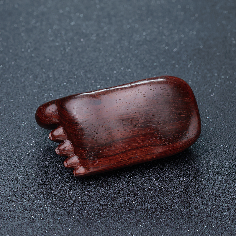 天然印度鸡血红小叶紫檀摆件-红掌柜