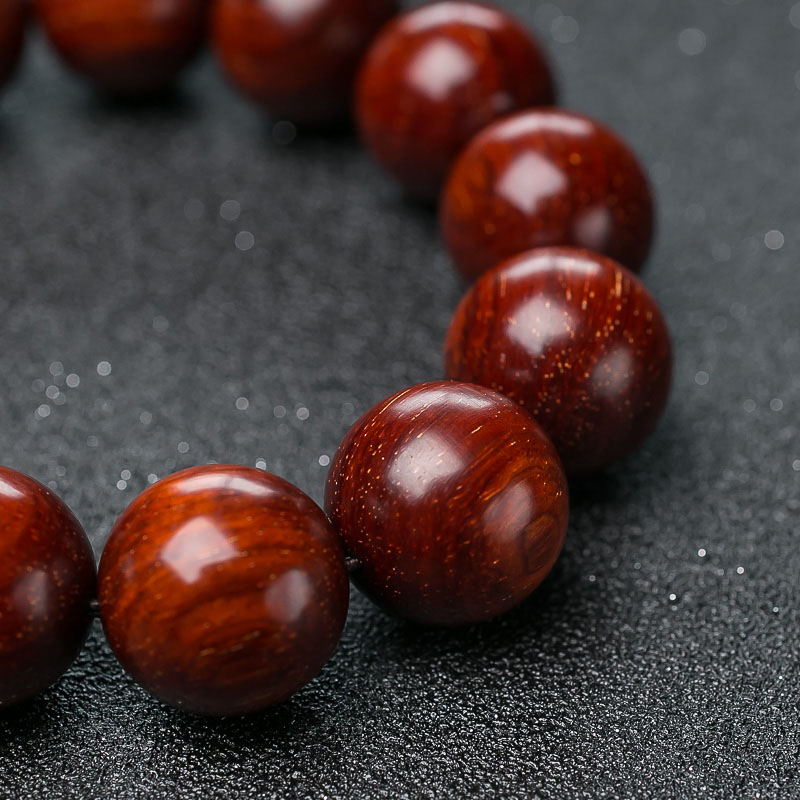 满星鸡血红小叶紫檀手串-红掌柜