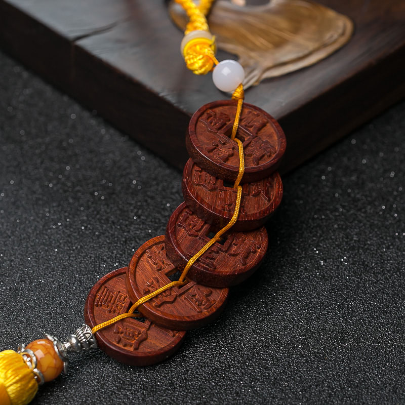 天然小叶紫檀车挂-红掌柜