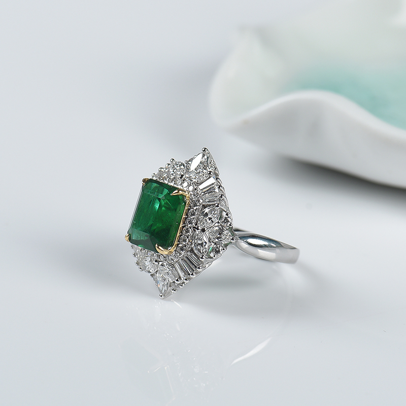 哥伦比亚18K祖母绿戒指-红掌柜