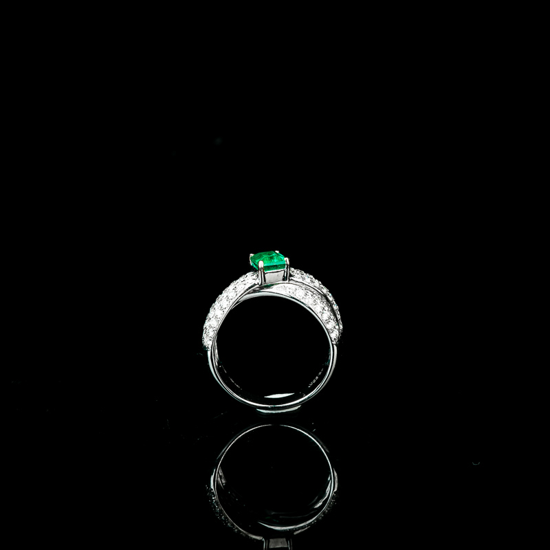 蓝绿祖母绿戒指-红掌柜