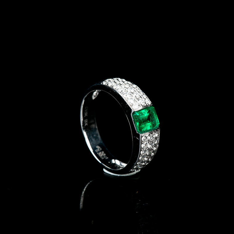 18K祖母绿戒指-红掌柜