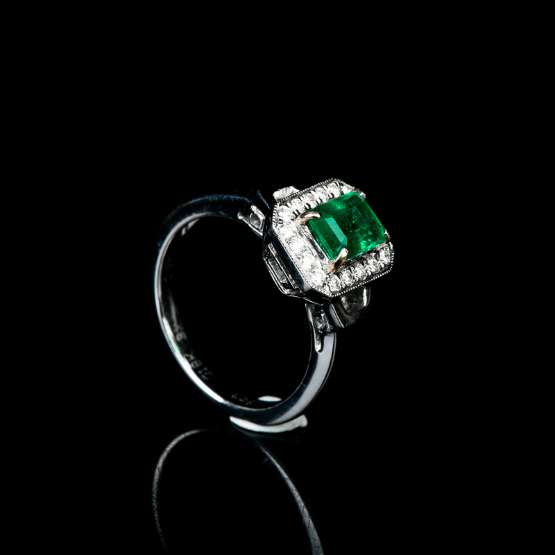 18K祖母绿戒指-红掌柜