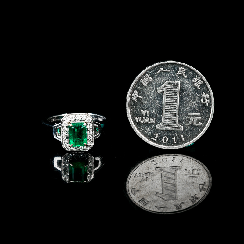 18K蓝绿祖母绿戒指-红掌柜