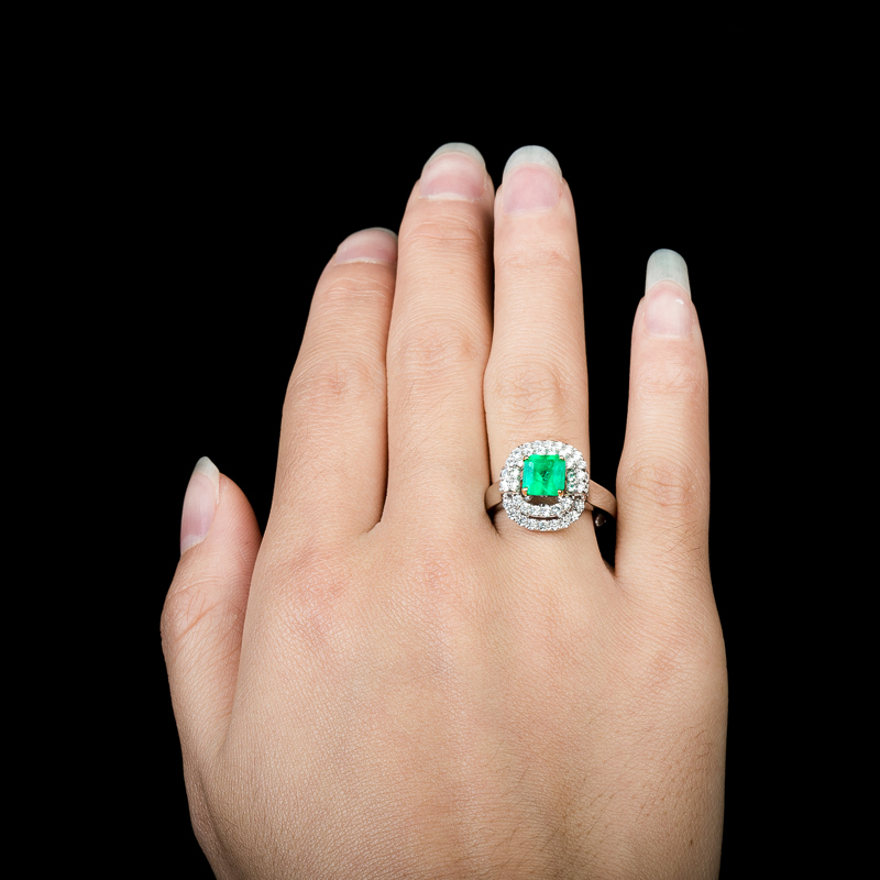 18K蓝绿祖母绿戒指-红掌柜