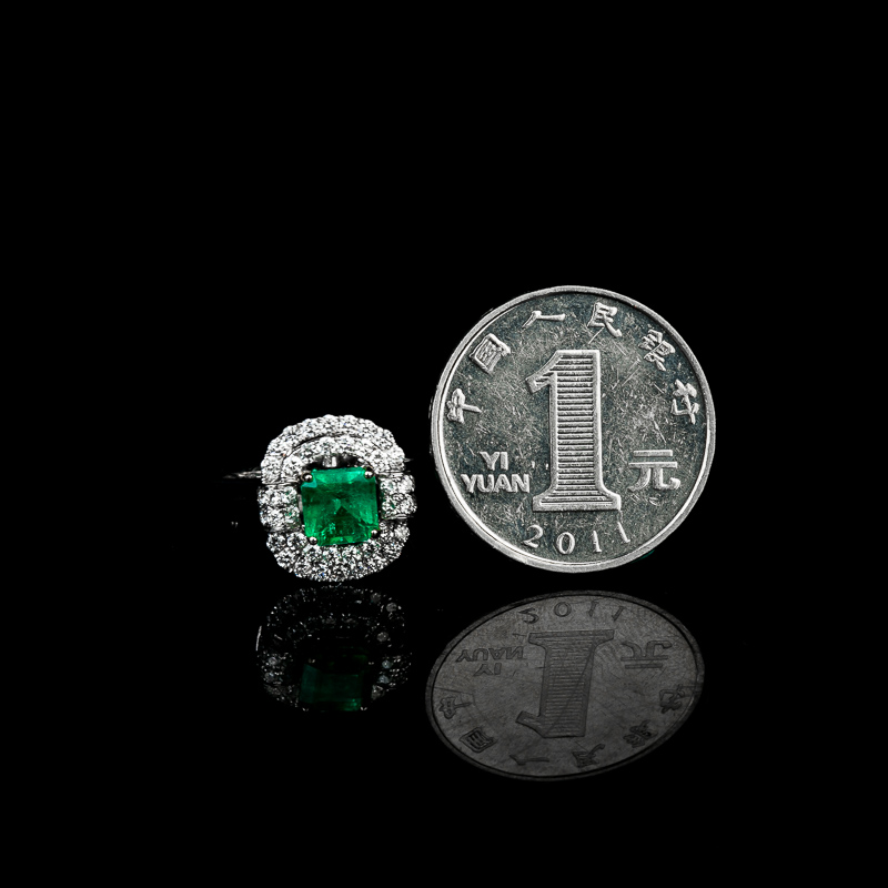 18K蓝绿祖母绿戒指-红掌柜