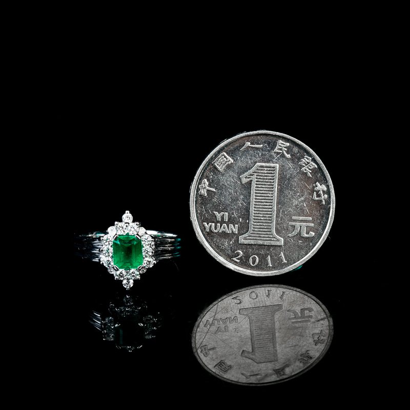 18K蓝绿祖母绿戒指-红掌柜