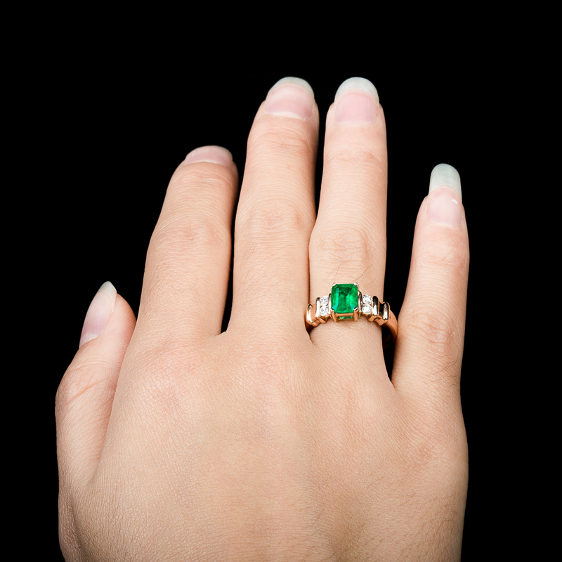 18K蓝绿祖母绿戒指-红掌柜