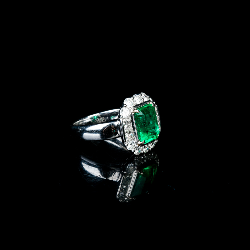 18K祖母绿戒指-红掌柜