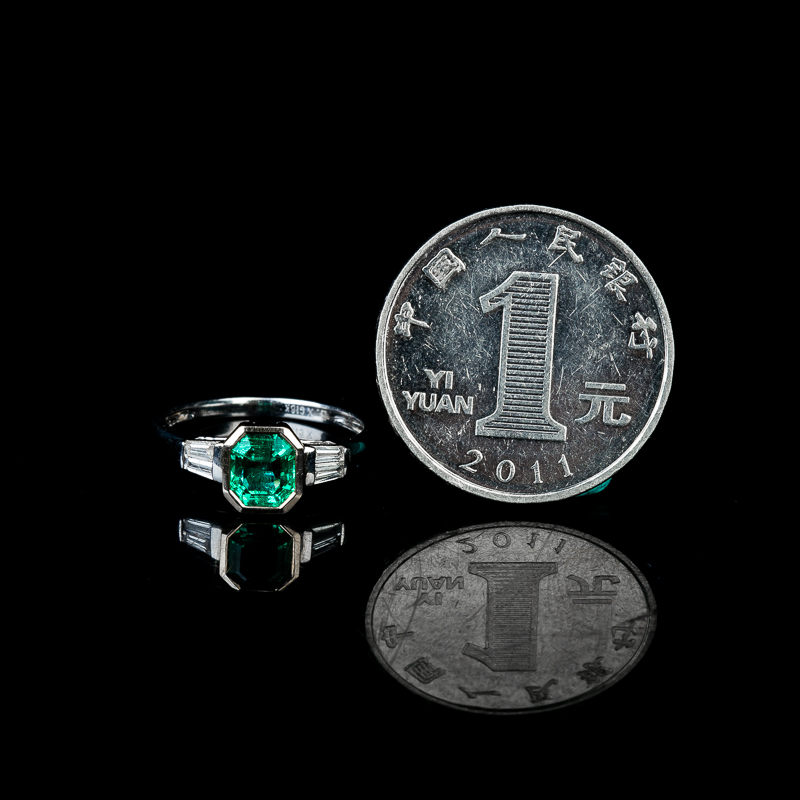 天然蓝绿祖母绿戒指-红掌柜