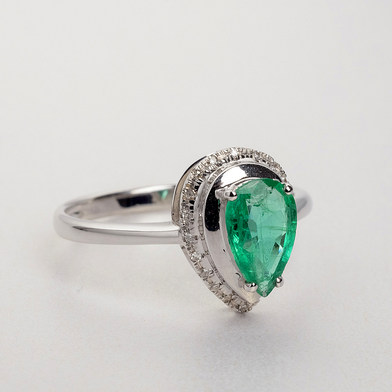 金镶钻哥伦比亚天然祖母绿戒指-红掌柜