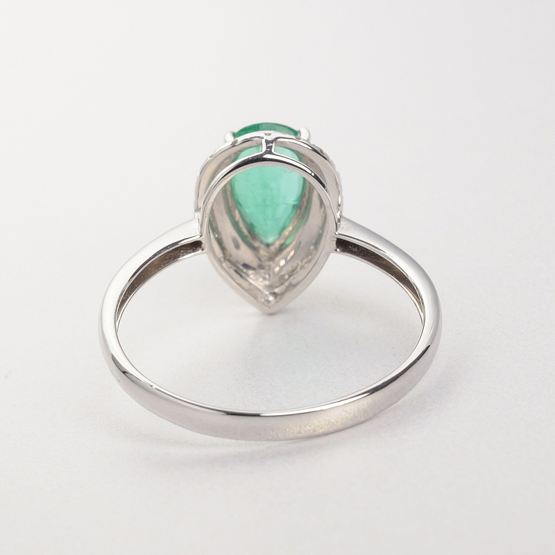 18K金镶钻天然祖母绿戒指-红掌柜