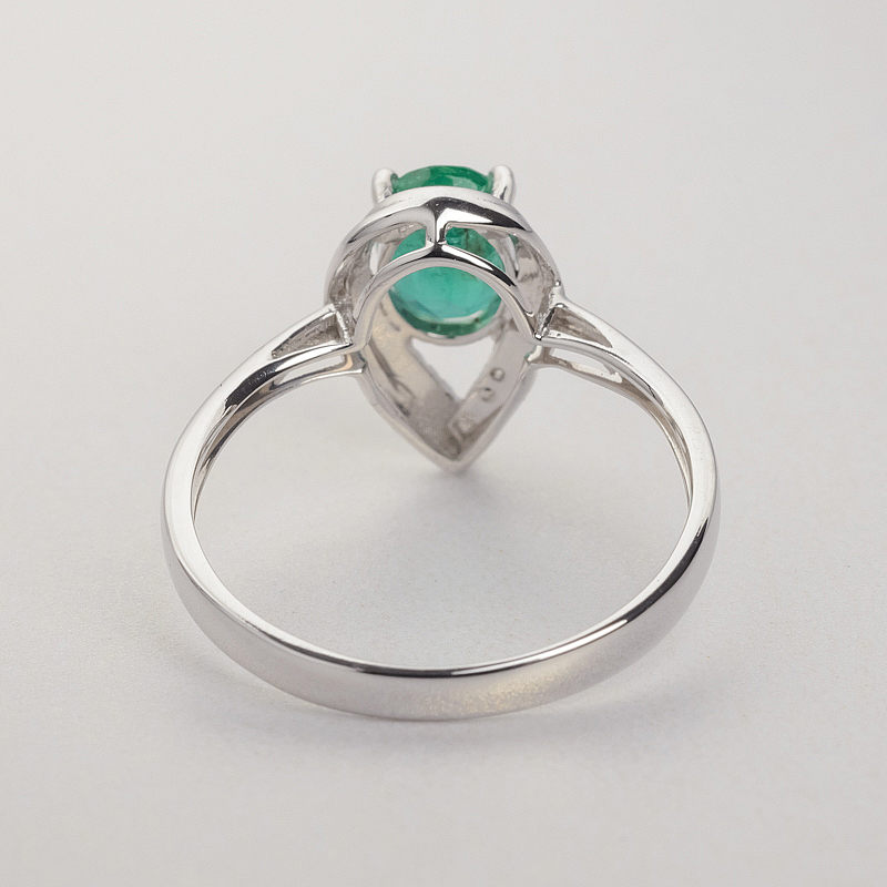 18K金镶钻天然祖母绿戒指-红掌柜