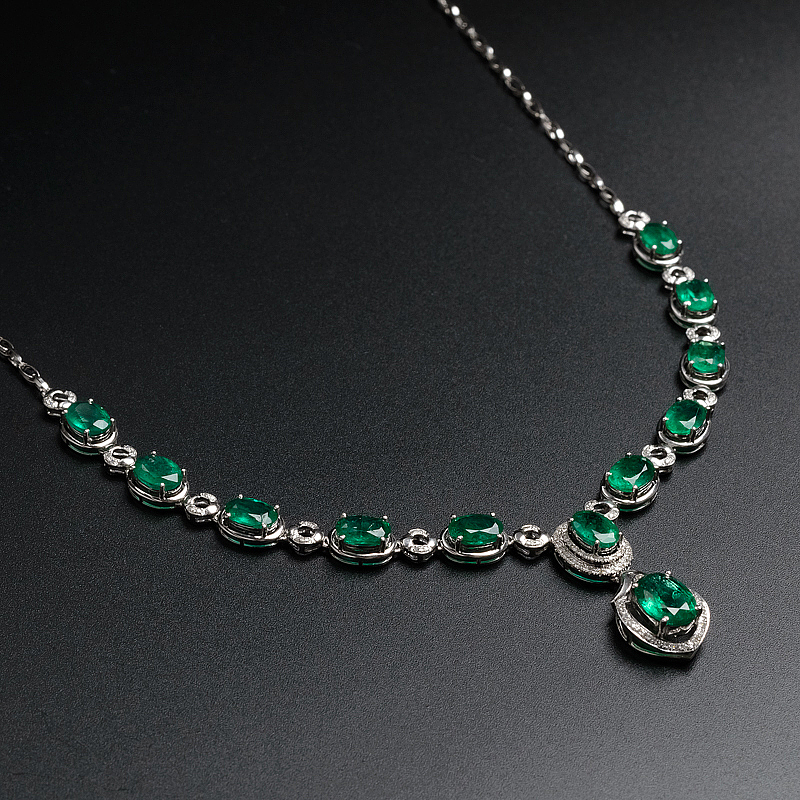 18K金镶钻项链-红掌柜