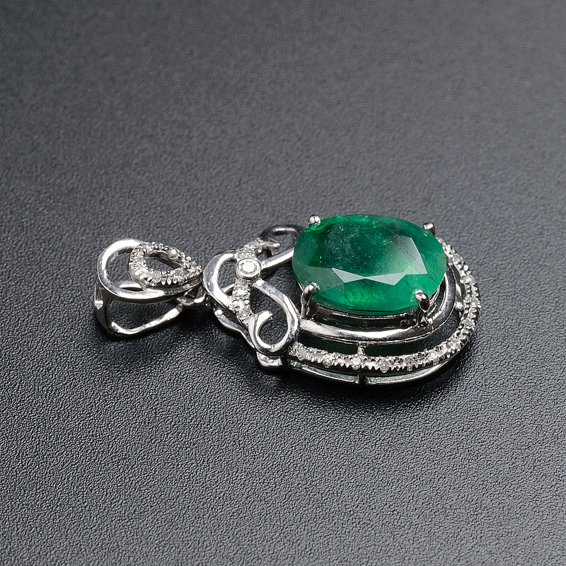 金镶钻天然祖母绿吊坠-红掌柜